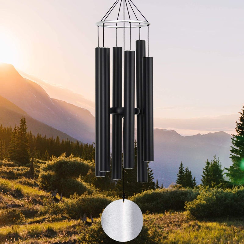 ASTARIN Wind Chimes Outdoor Large Deep Tone 36 Inch Large Chimes for Outside Tuned Relaxing Soothing Low Bass Memorial Windchimes Sympathy for Mom Dad Black - Image 1